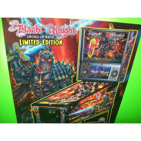 Black Knight Sword Of Rage Limited Edition Pinball FLYER Original Game Promo - Picture 2 of 5